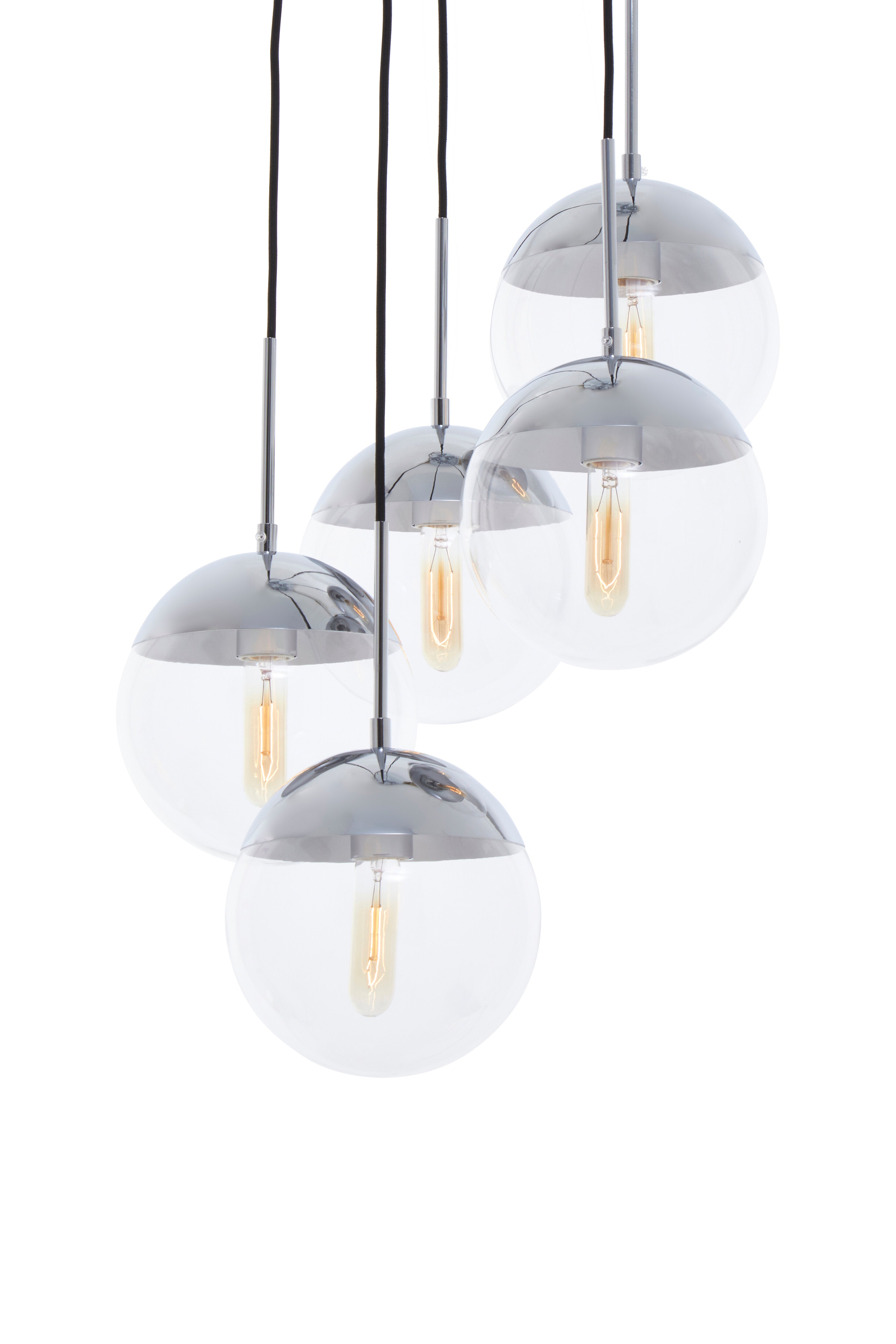 Kidston Chrome Finish Five Pendant Lights